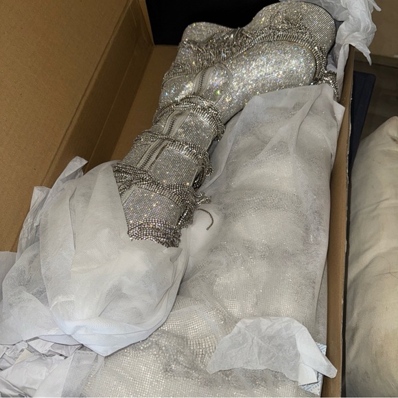 Sparked emotions rhinestone knee high boots like new - Picture 5 of 7